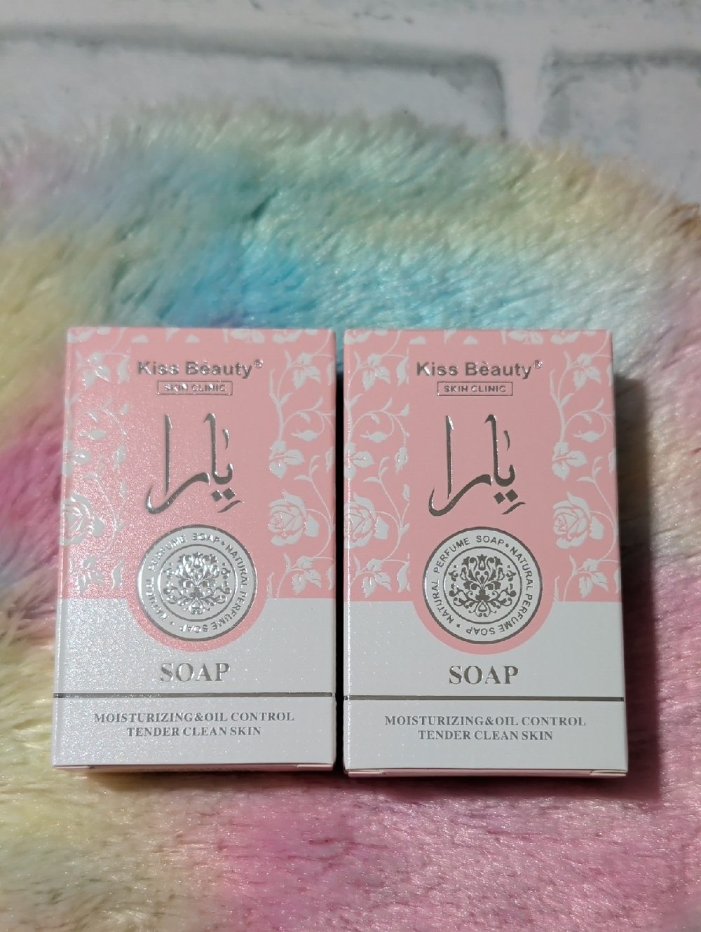 2 Pink Moisturizing Soaps - Tender Clean Skin - Yara scented